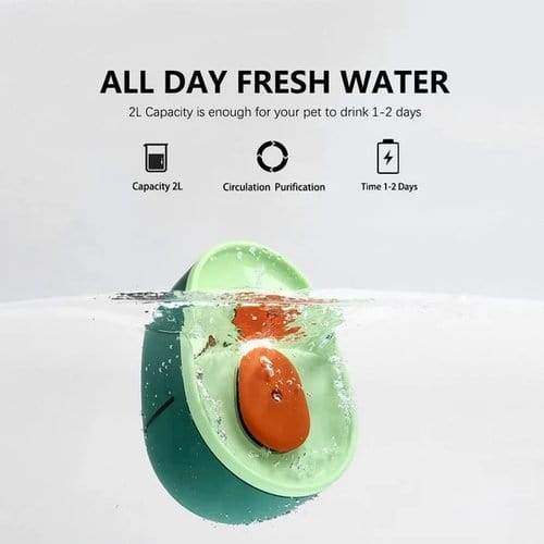 Waterfontein in avocadovorm