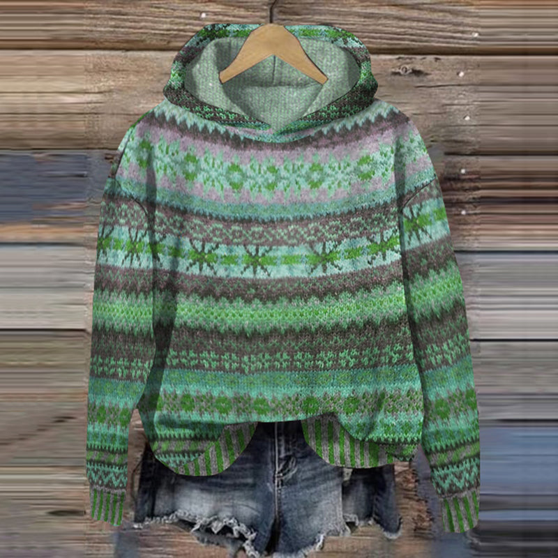 Warme dames hoodie met patroon
