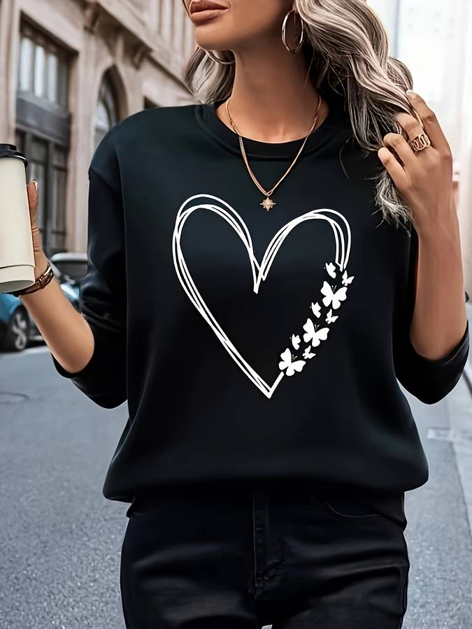 Dames sweater met hartprint
