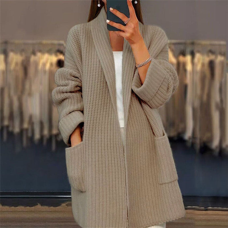 Oversized wollen vest met diepe zakken