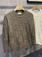 Gebreide sweater met ronde hals en stretch