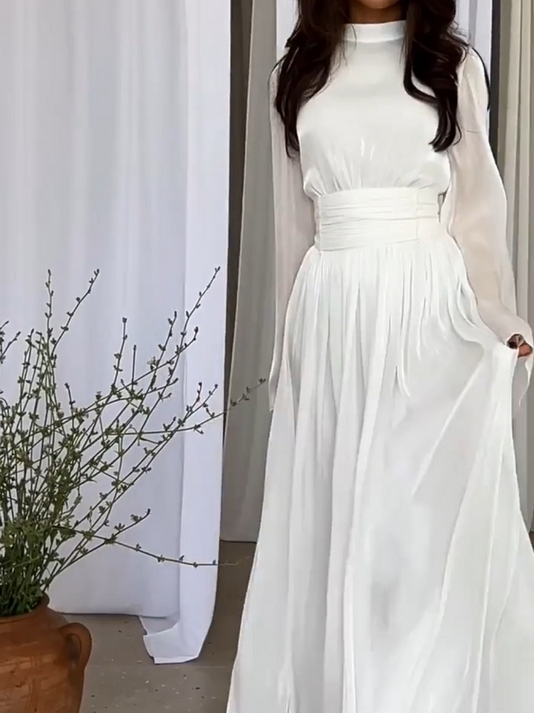 Fantasierijke maxi jurk met vloeiende snit