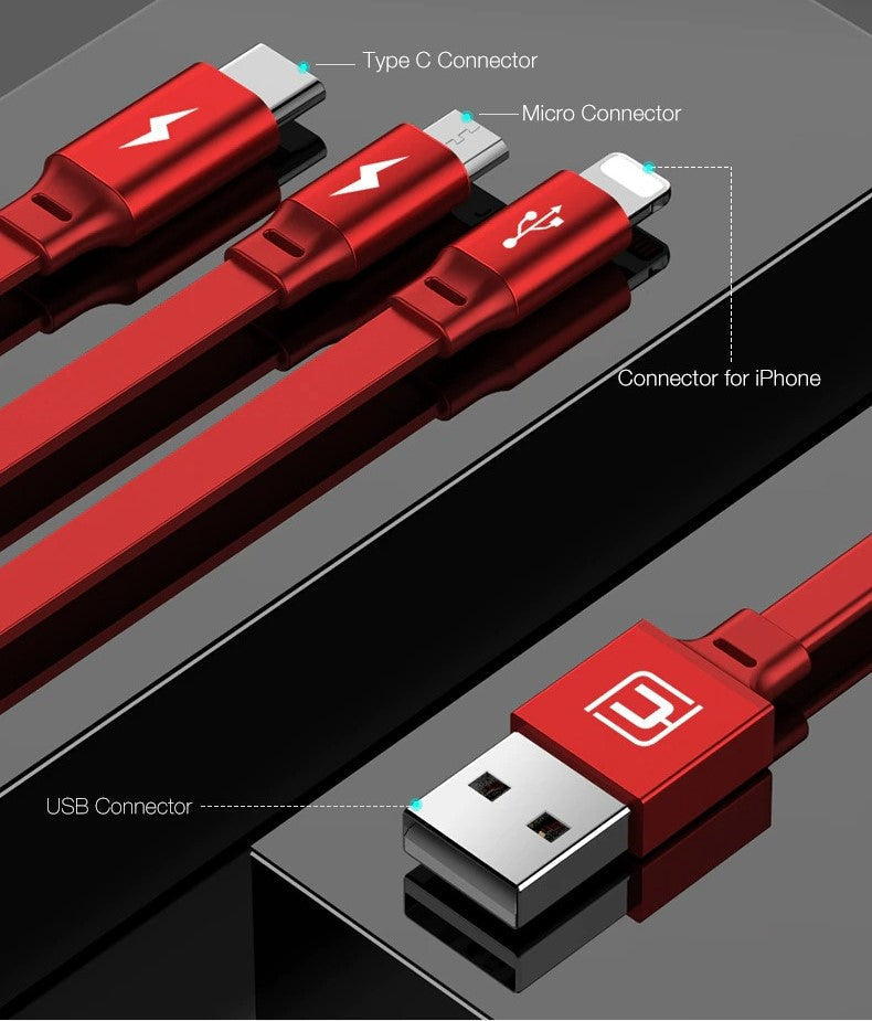3-in-1 USB-kabel