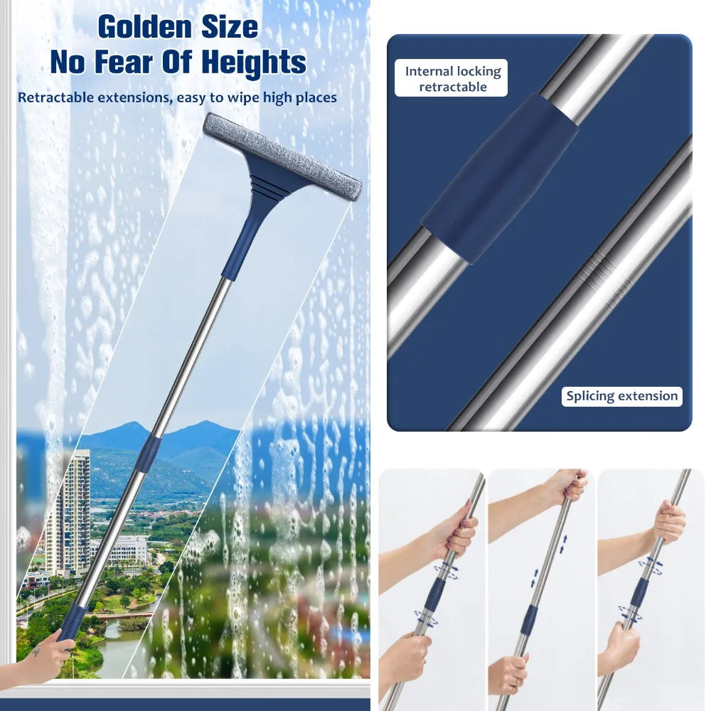 2-in-1 raamtrekker met schrobber