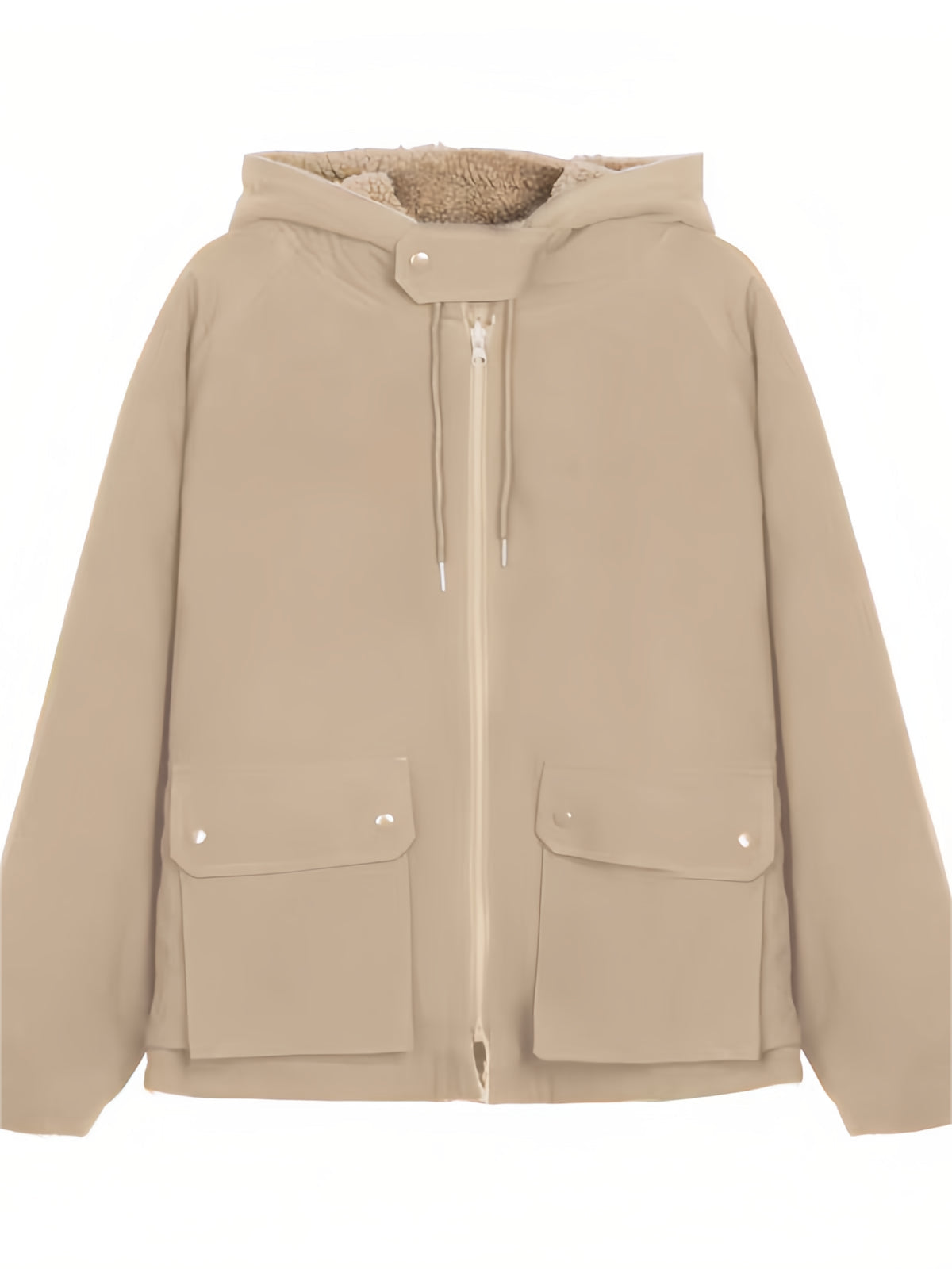 Warme oversized damesjas met capuchon