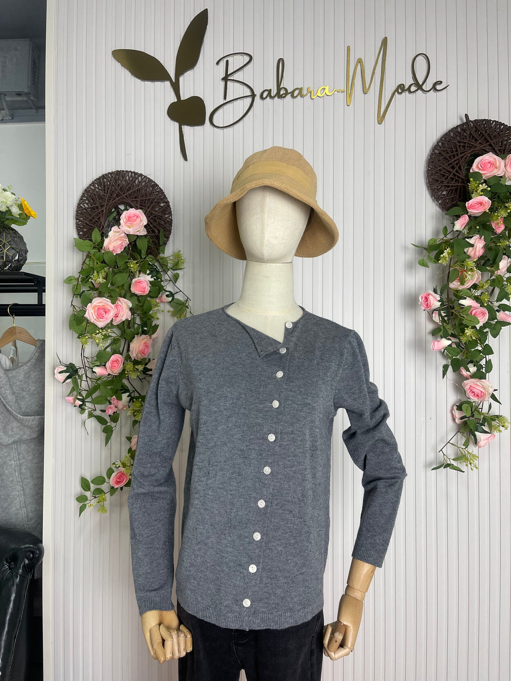 Eenvoudige effen longsleeve trui
