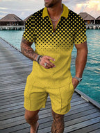 Tweedelige heren zomerset met polo en shorts