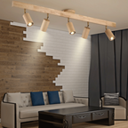 Verstelbare houten plafondspotlamp