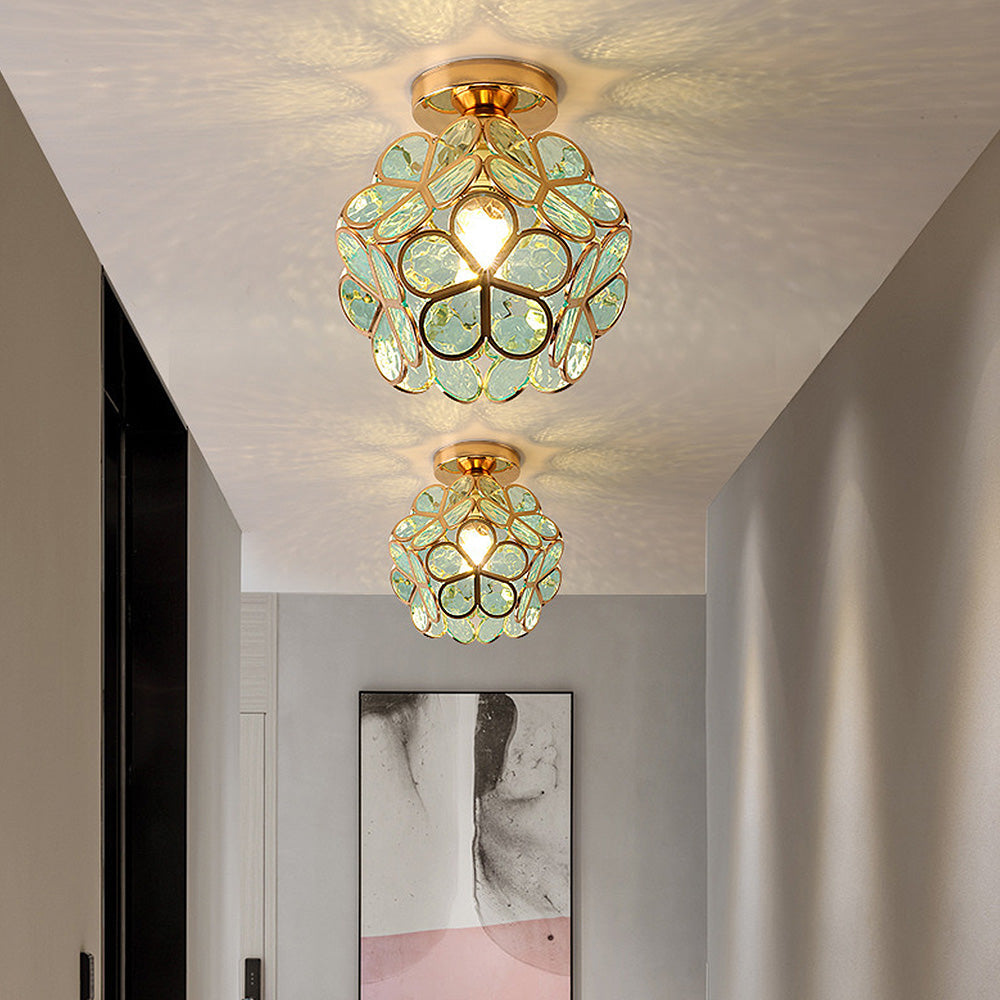 Glazen bloemen plafondlamp