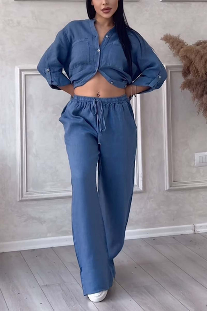 Tweedelige linnen dames zomerset