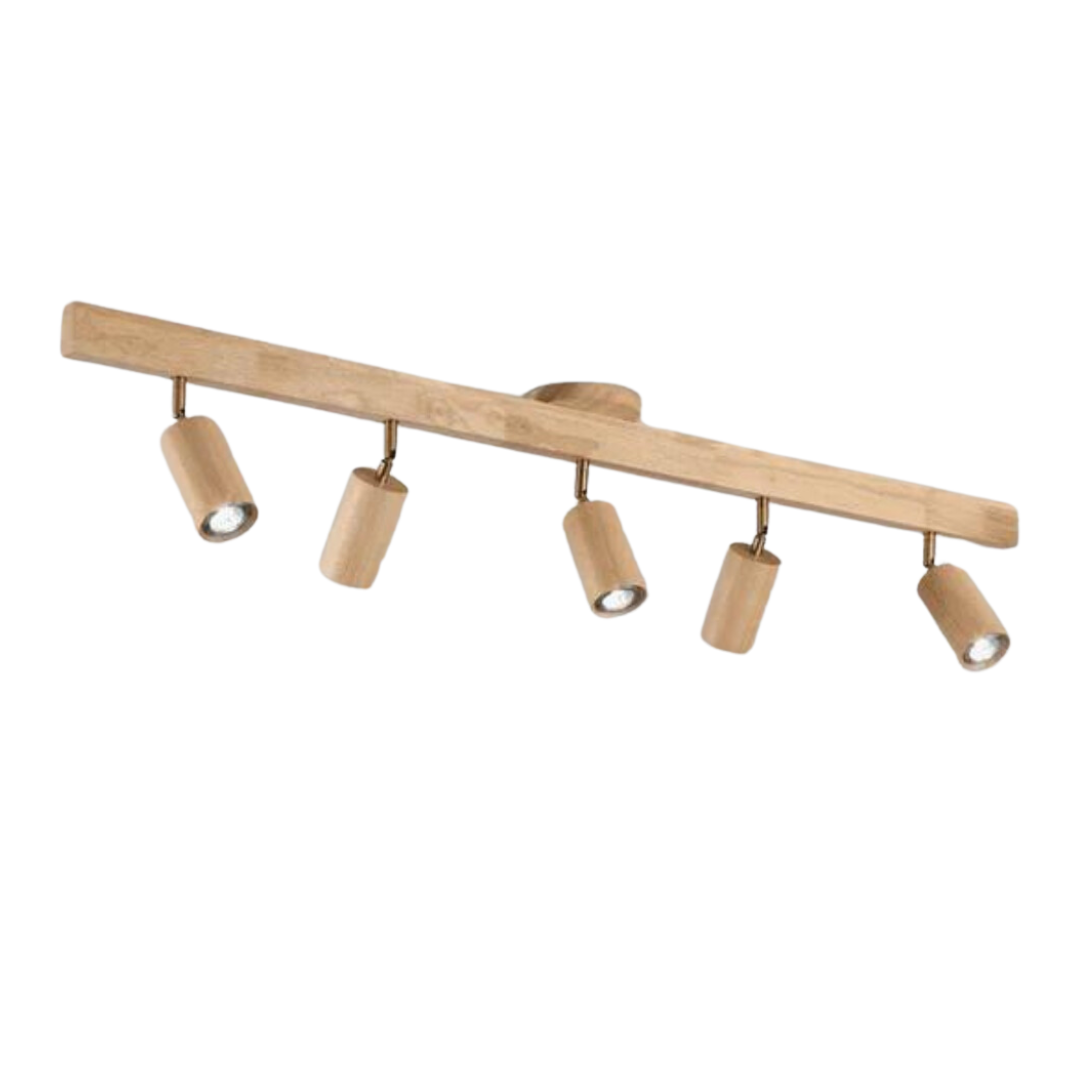 Verstelbare houten plafondspotlamp