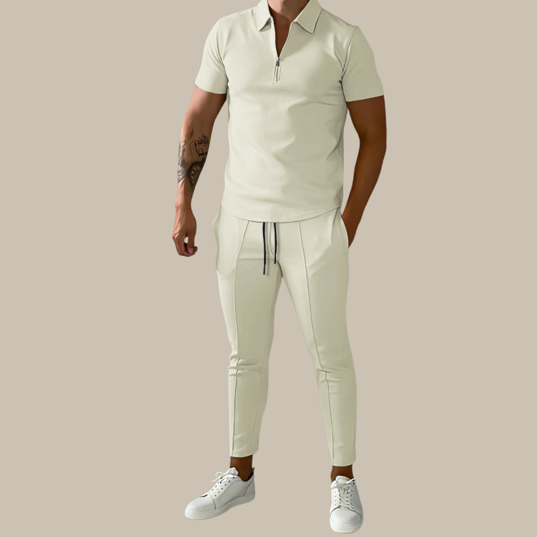 Modieuze 2-Delige heren set – nova polo en broek