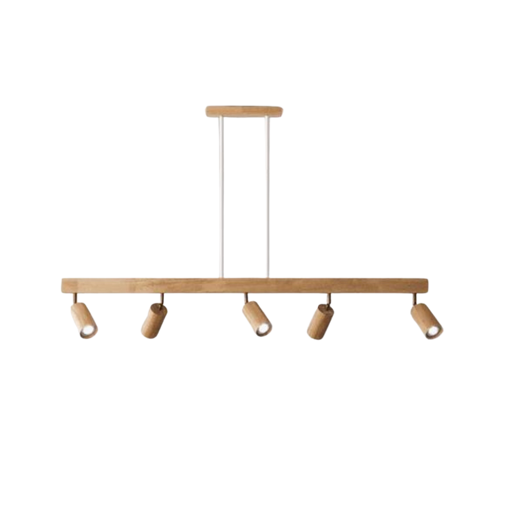 Verstelbare houten plafondspotlamp