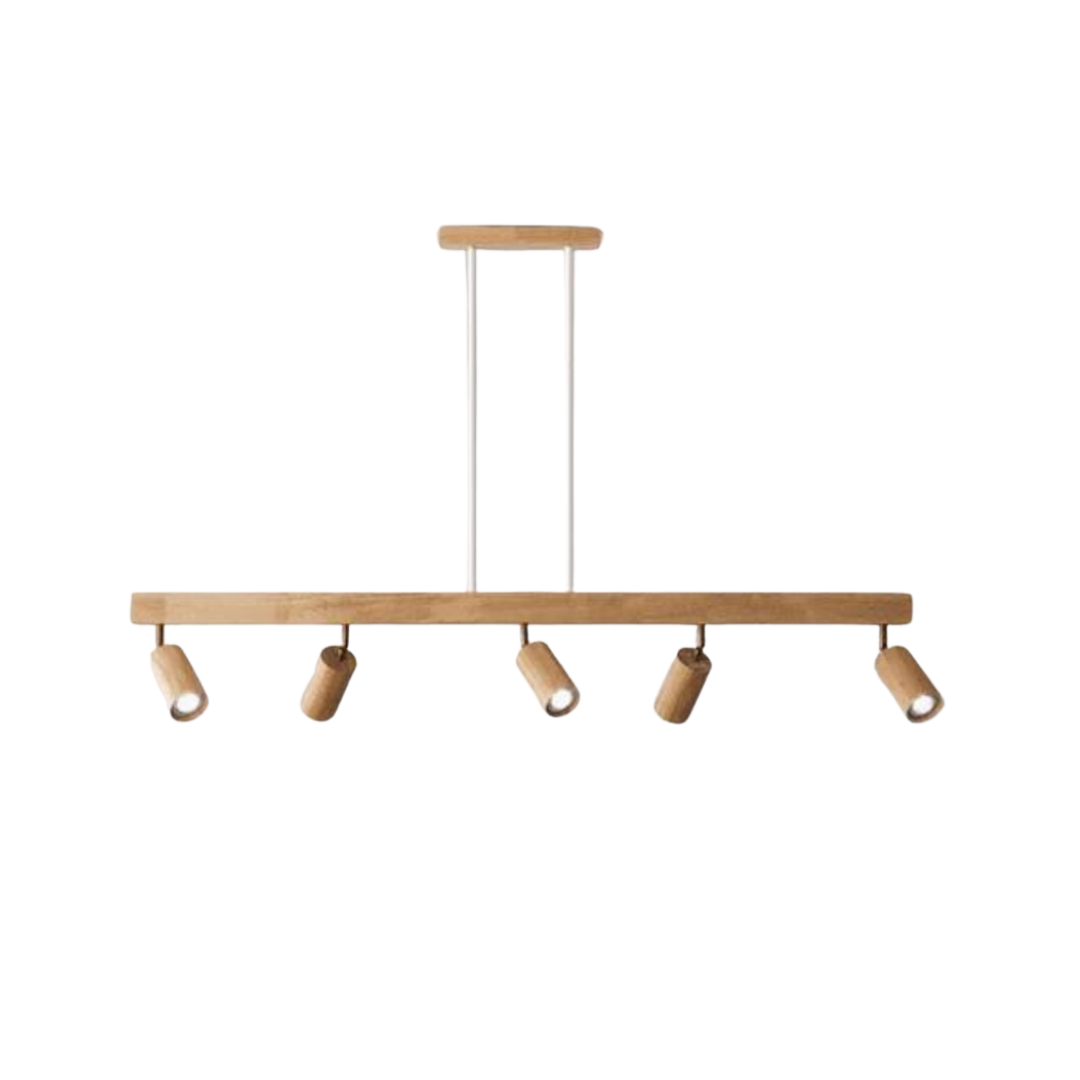 Verstelbare houten plafondspotlamp