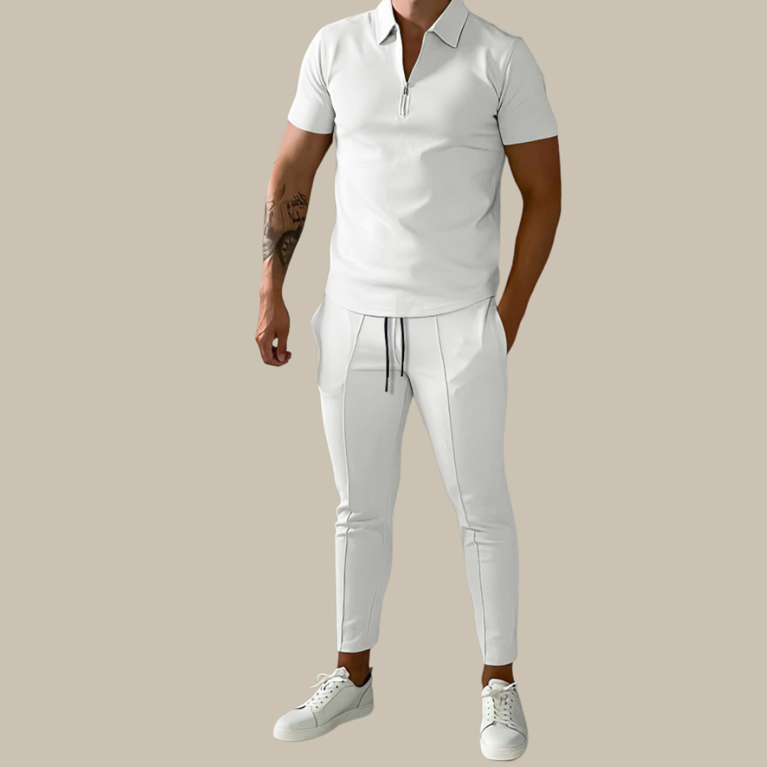 Modieuze 2-Delige heren set – nova polo en broek