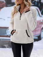 Kleurvol sweatshirt met halve ritssluiting