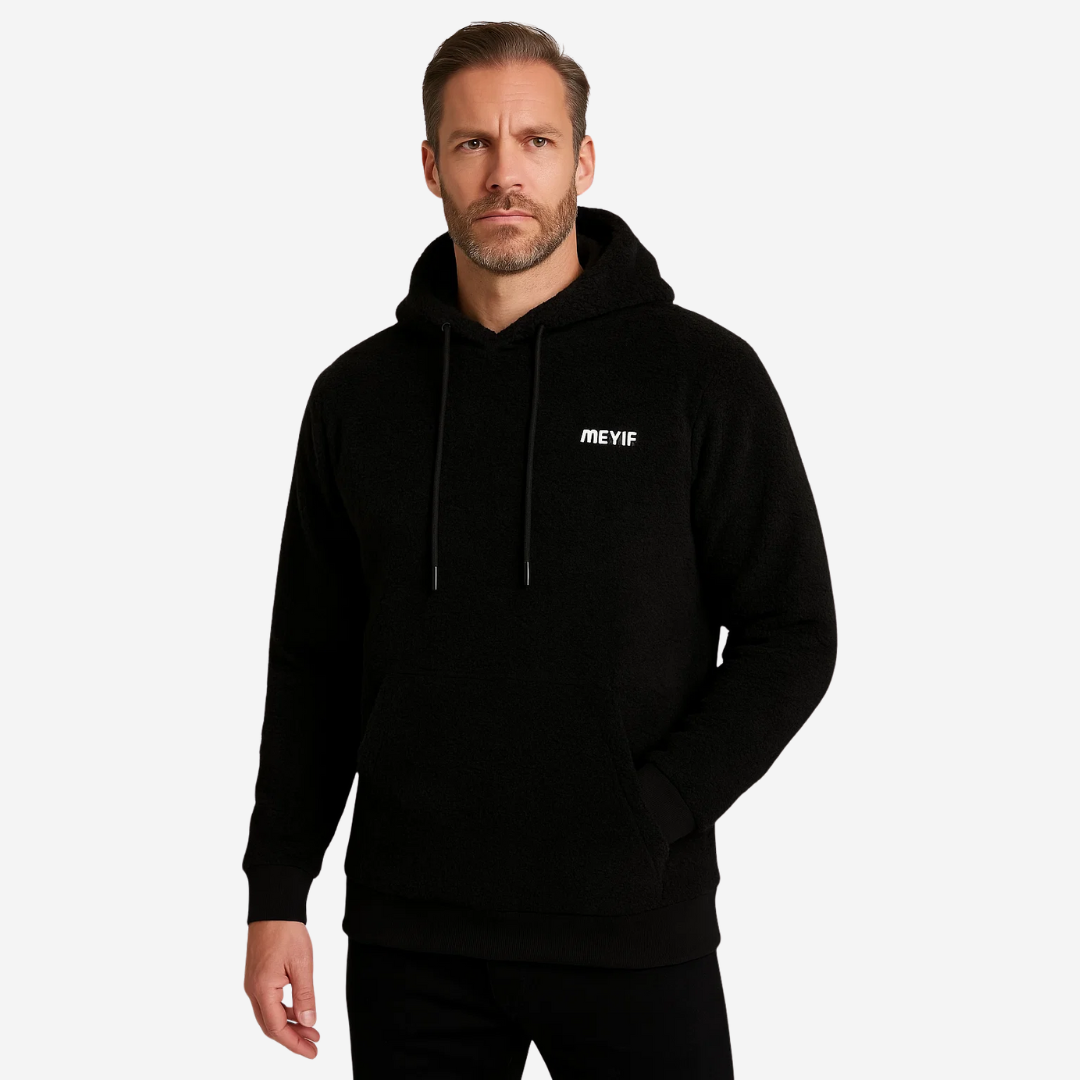 Heren hoodie gevoerd met pluche & capuchon