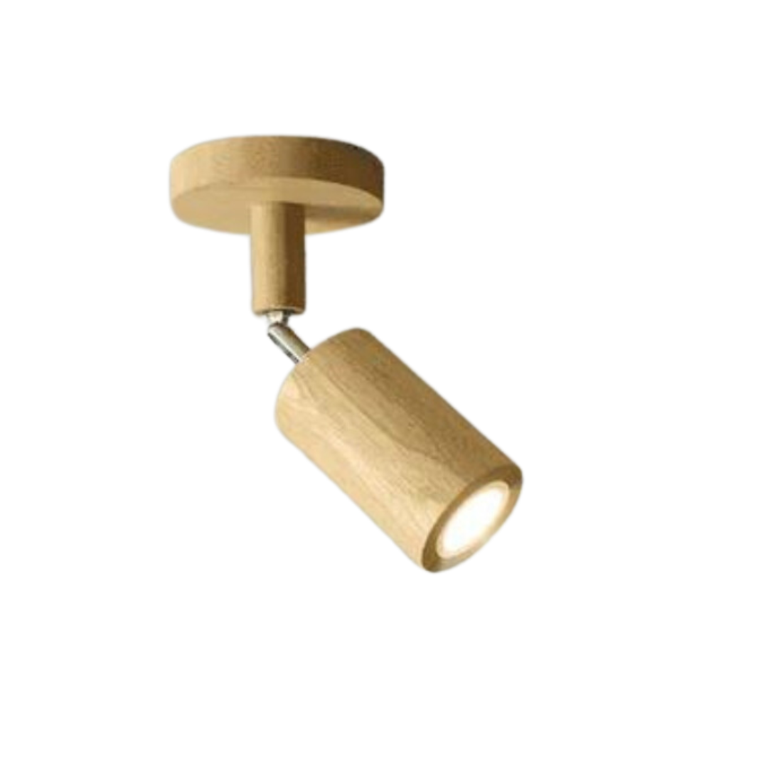 Verstelbare houten plafondspotlamp