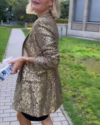 Gouden glitterjack met pailletten