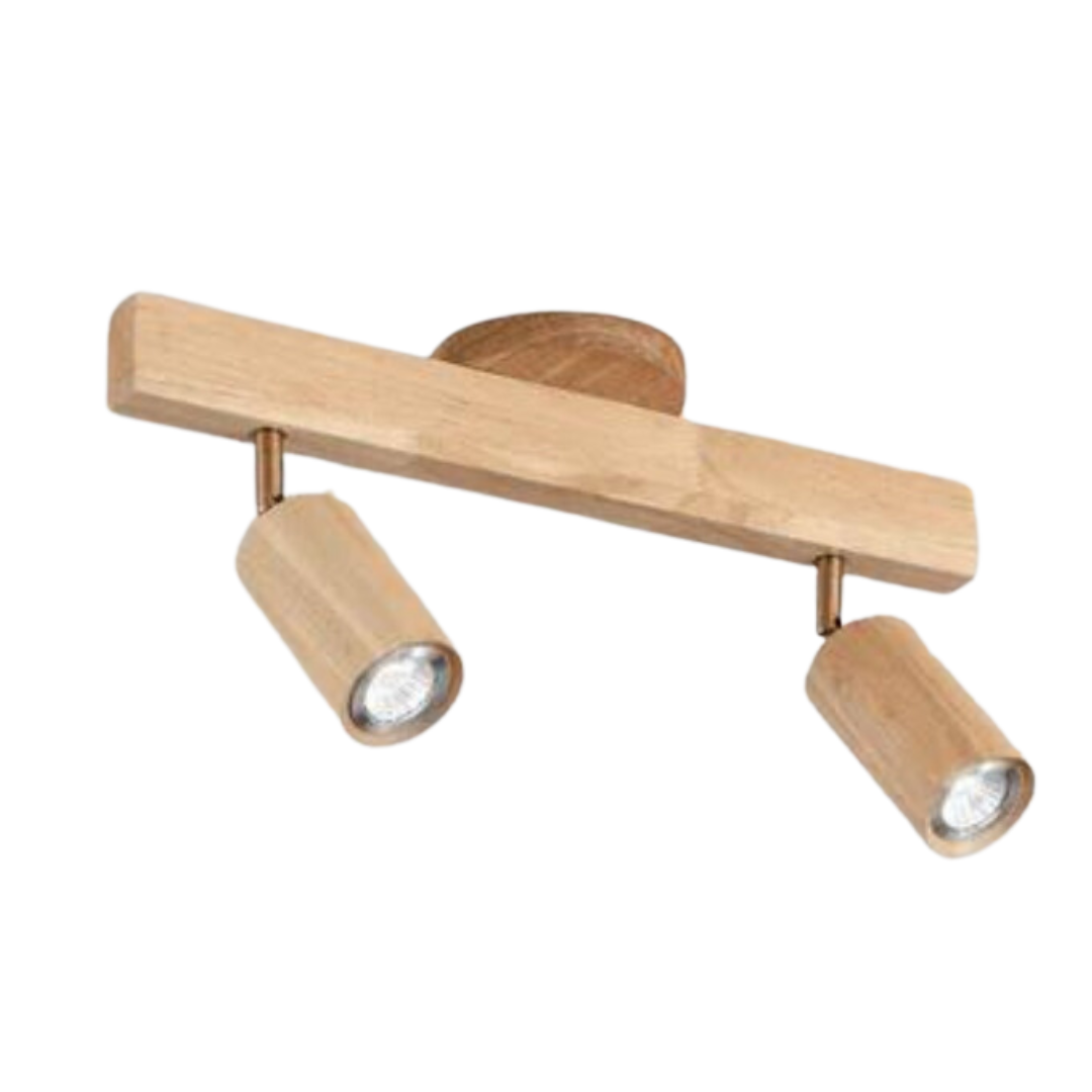 Verstelbare houten plafondspotlamp