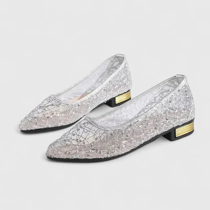 Lichte schoenen met kantmesh en rubberen antislipzool
