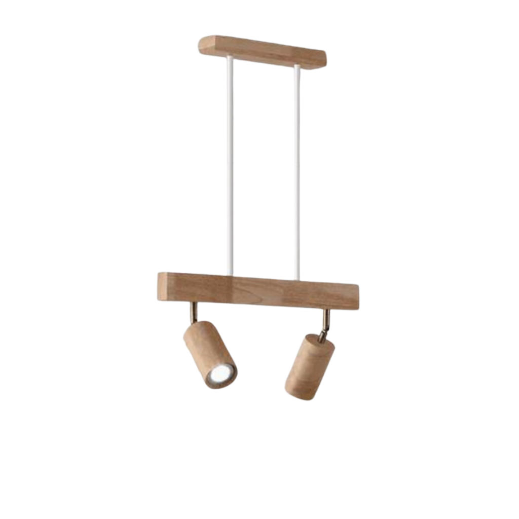 Verstelbare houten plafondspotlamp