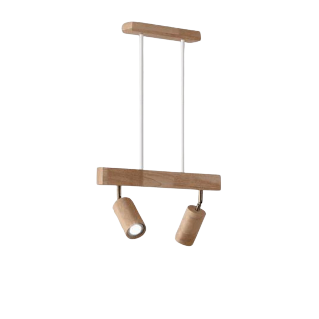 Verstelbare houten plafondspotlamp