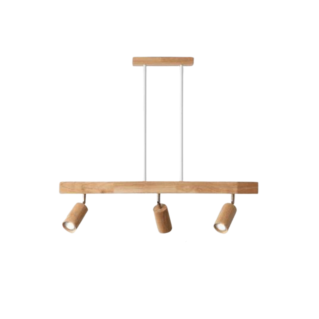 Verstelbare houten plafondspotlamp