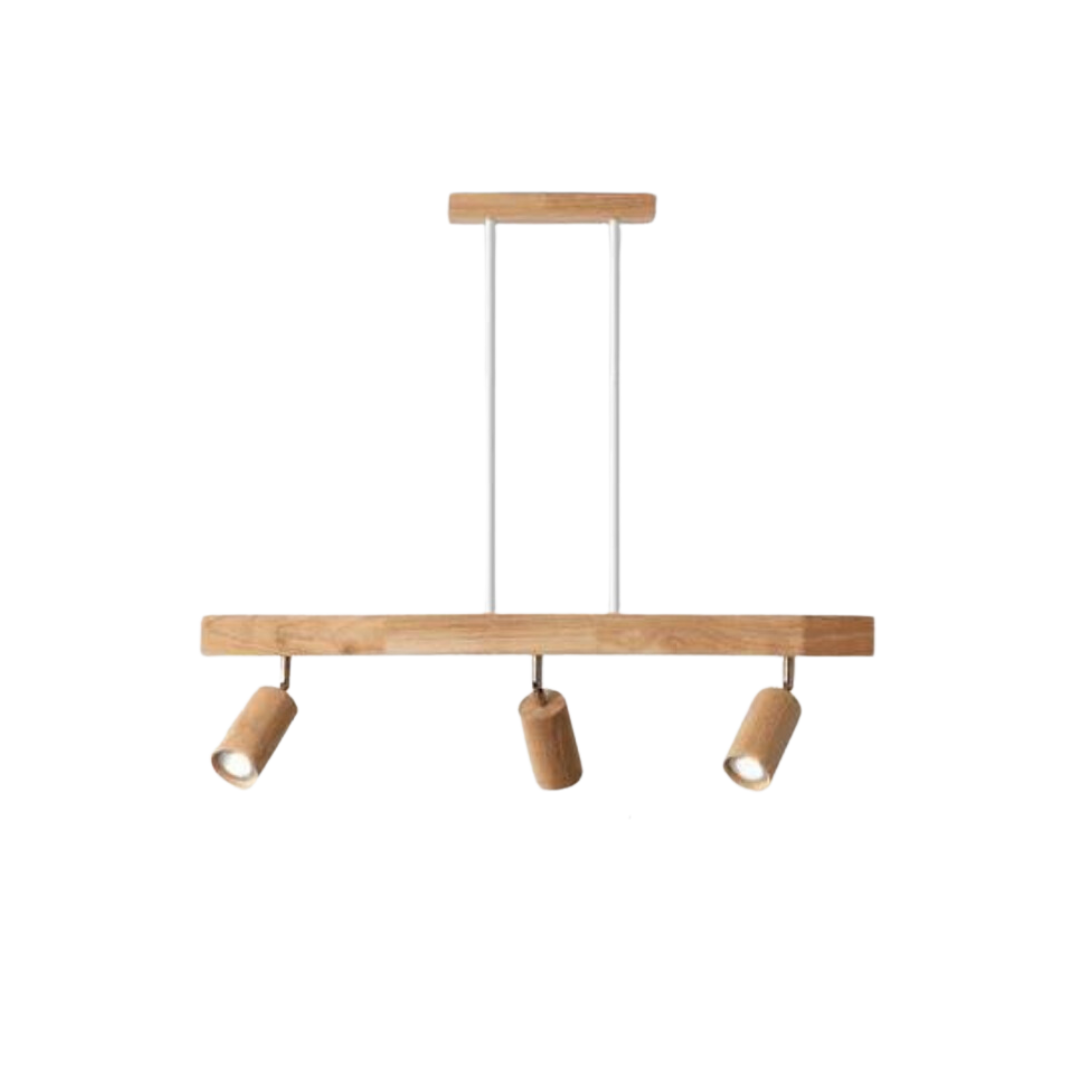Verstelbare houten plafondspotlamp