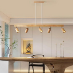 Verstelbare houten plafondspotlamp