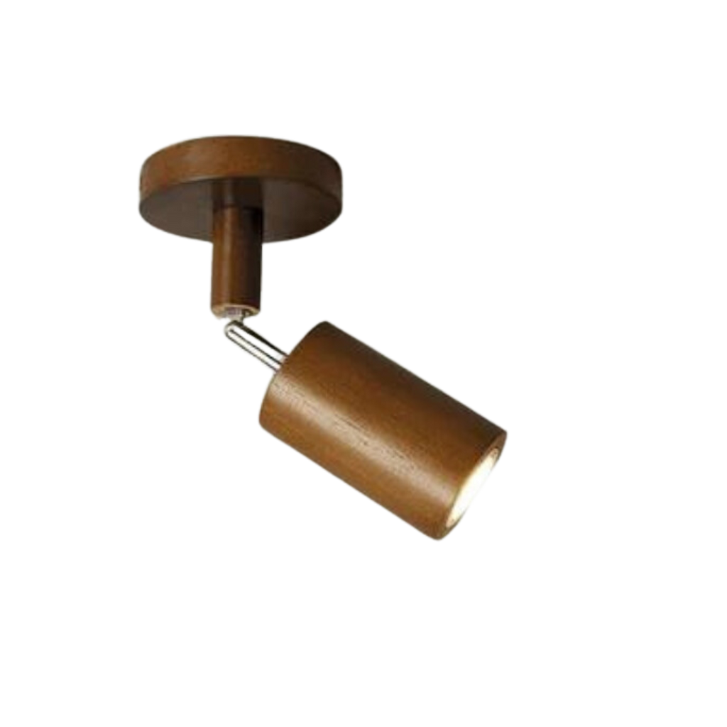 Verstelbare houten plafondspotlamp