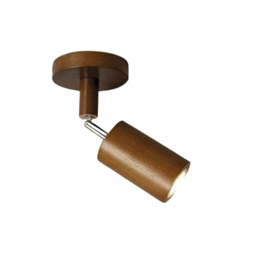 Verstelbare houten plafondspotlamp