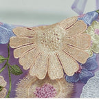 Tulle cocktailjurk met bloemenapplicaties
