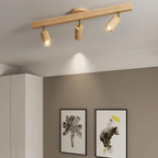 Verstelbare houten plafondspotlamp