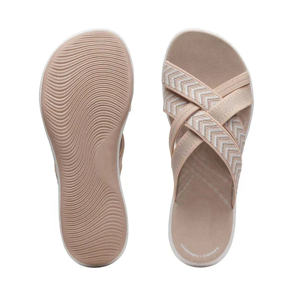 Luchtige dames slippers met schokabsorberend voetbed