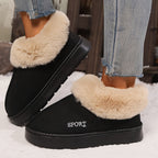 Warme pluche dames pantoffels met antislip zool