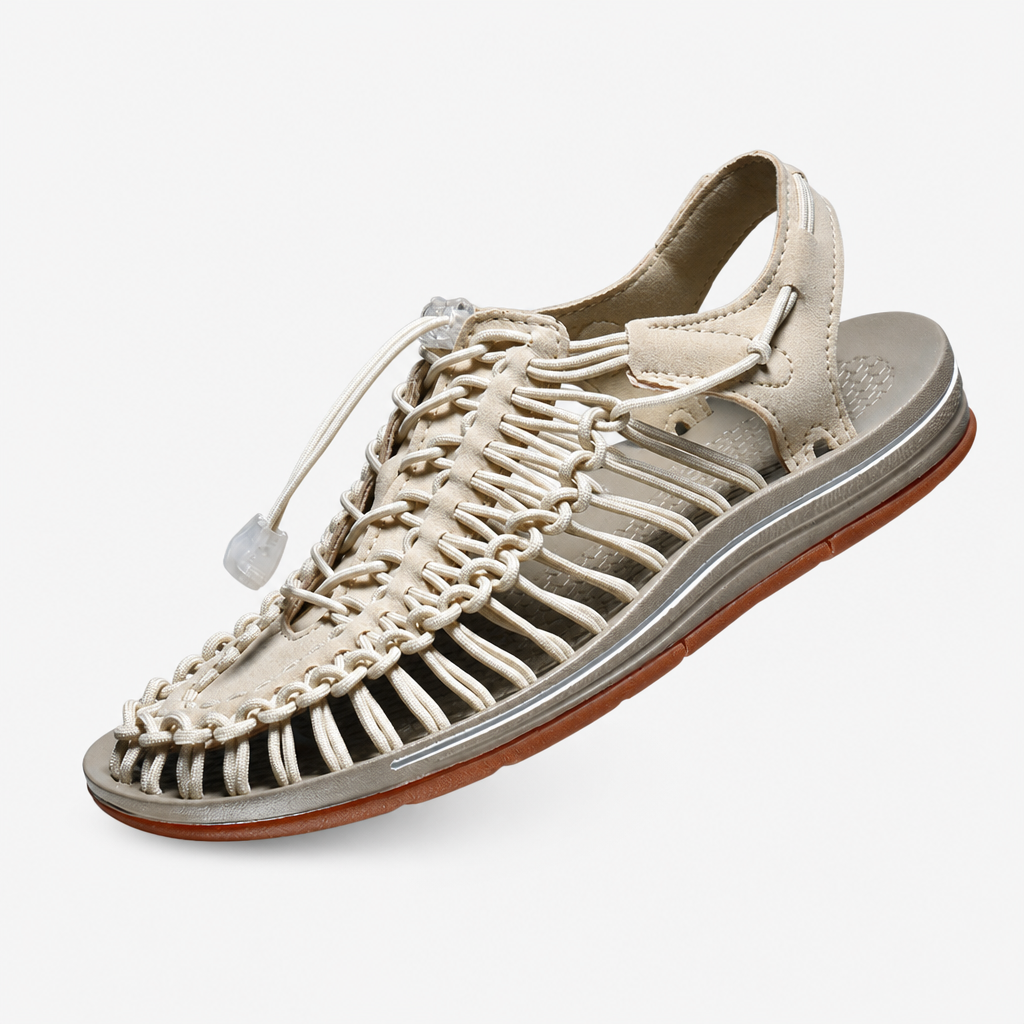 Ademende casual sandaal – geweven design