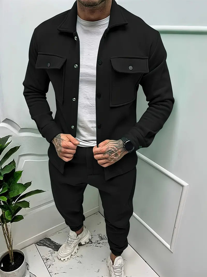 Stoere herenset met jas en broek