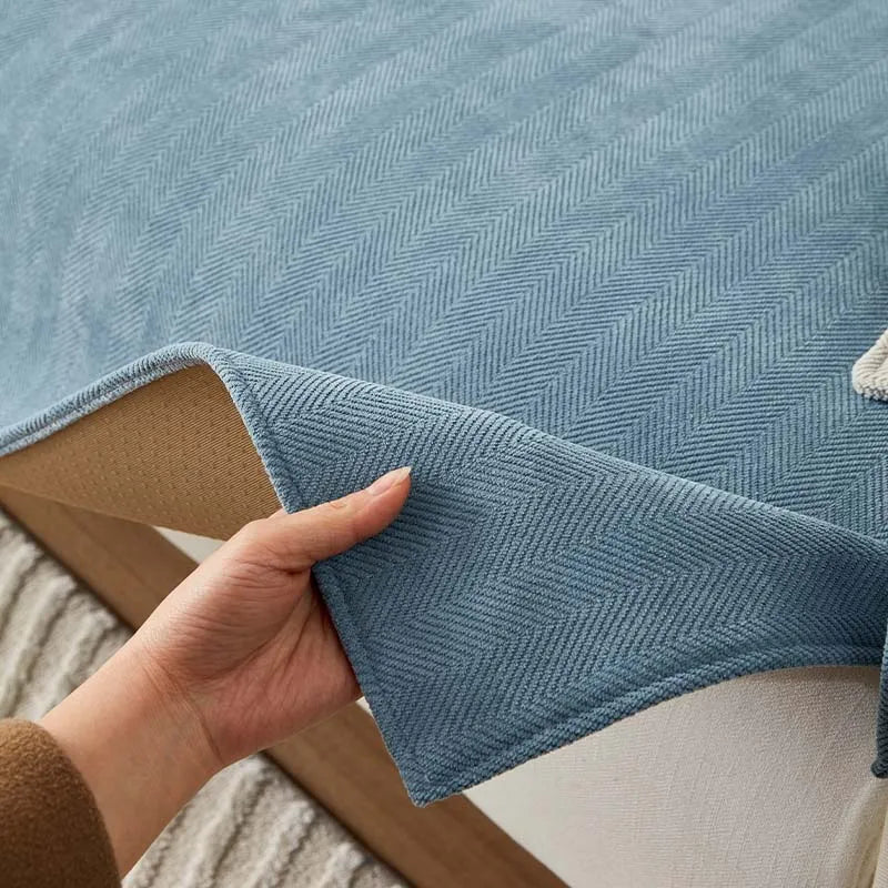 Chenille bankbeschermer met visgraatstructuur