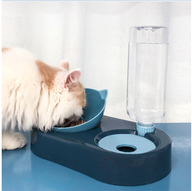 Voerbak voor katten en honden, 2-in-1