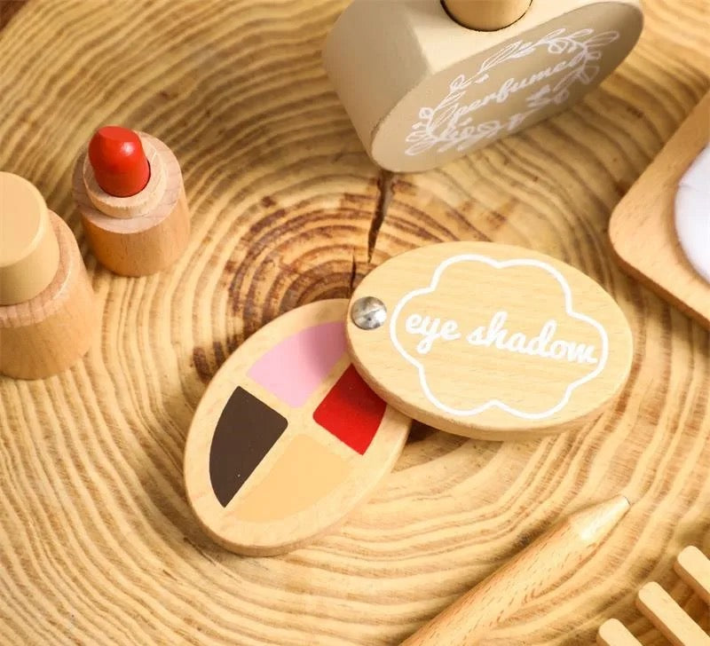 Houten kappers- en schminkset voor kinderen