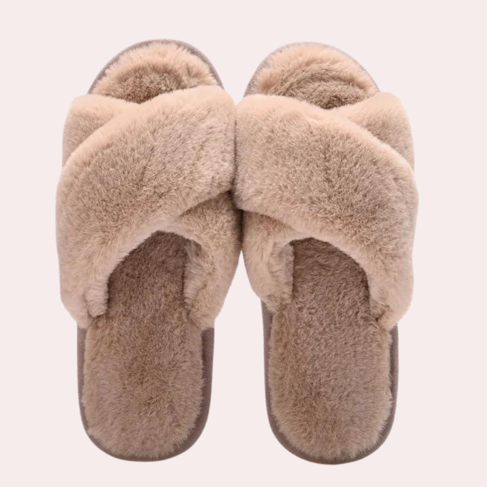 Warme kruisband pantoffels voor dames