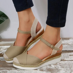 Dames sandalen met gespsluiting en gesloten teen