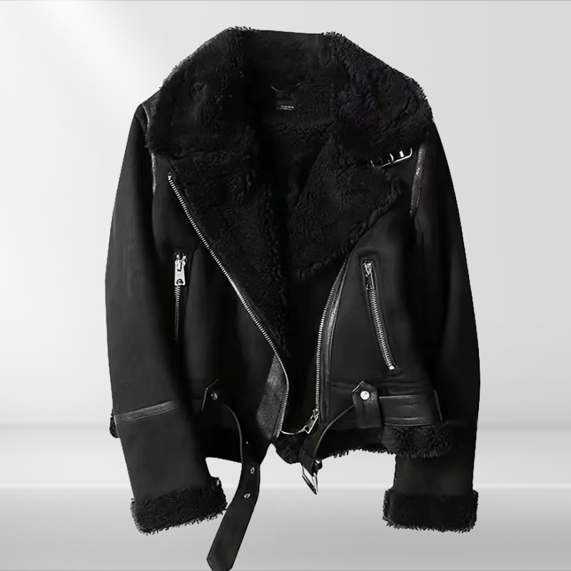 Dames sherpa bomberjack van fleece met rits