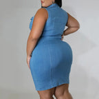 Helen plus-size spijkerjurk