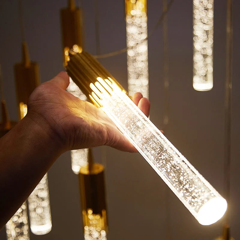 Hanglamp van glas in cilindervorm