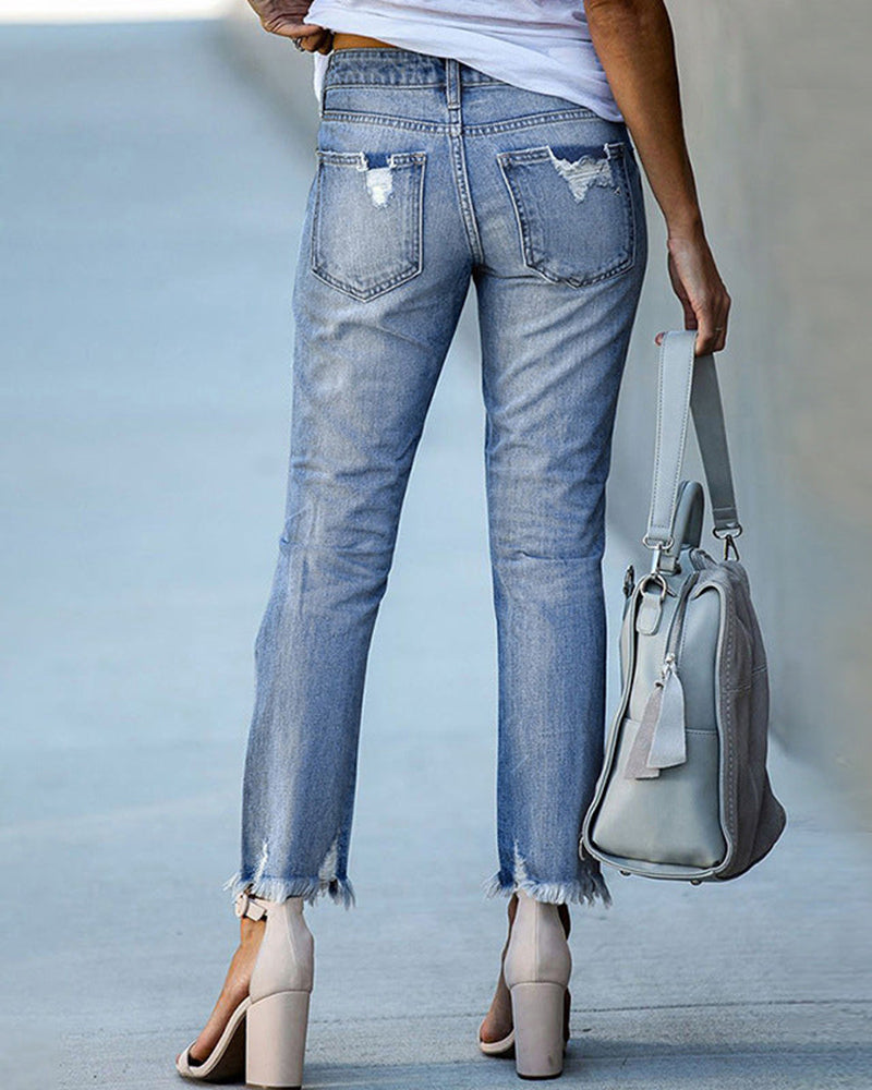 Dames ripped slim-fit jeans — afbeelding 12