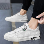 Heren sneaker van geperforeerd leer met lichtgewicht constructie