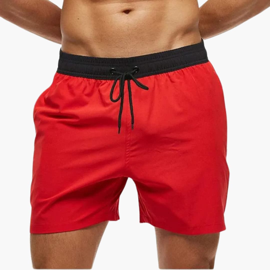Lichte zwemshort met trekkoord en zijzakken