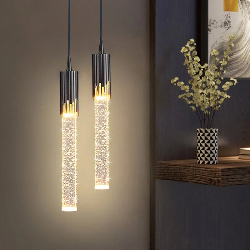Hanglamp van glas in cilindervorm